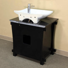 Load image into Gallery viewer, BELLATERRA HOME 203012 30&quot; Single Sink Vanity in Black with Black Galaxy Marble, White Sink, Back View