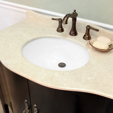 Load image into Gallery viewer, BELLATERRA HOME 203037-ES 36.6&quot; Single Sink Vanity in Espresso with Cream Marble, White Oval Sink, Countertop and Sink Closeup
