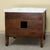 BELLATERRA HOME 203045 38.2" Single Sink Vanity in Walnut with Cream Marble, White Oval Sink, Back View