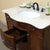 BELLATERRA HOME 203045 38.2" Single Sink Vanity in Walnut with Cream Marble, White Oval Sink, Open Drawer Closeup