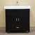 BELLATERRA HOME 203107-S 31.5" Single Sink Vanity in Black with White Ceramic Countertop and Integrated Sink, Front View