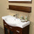 BELLATERRA HOME 203139 39.8" Single Sink Vanity in Walnut with White Ceramic Countertop and Integrated Sink, Vanity Closeup