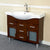 BELLATERRA HOME 203139B 39.8" Single Sink Vanity in Walnut with White Ceramic Countertop and Integrated Sink, Angled View