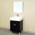 BELLATERRA HOME 203146 22.8" Single Sink Vanity in Dark Espresso with White Ceramic Countertop and Integrated Sink, Angled View with Mirror