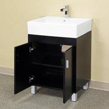 Load image into Gallery viewer, BELLATERRA HOME 203146 22.8&quot; Single Sink Vanity in Dark Espresso with White Ceramic Countertop and Integrated Sink, Open Doors