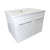 BELLATERRA HOME 203172-WH 24.4" Single Wall Mount Vanity in White with White Ceramic Countertop and Integrated Sink, Angled View
