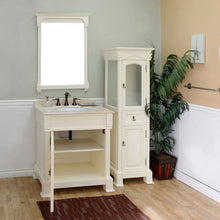 Load image into Gallery viewer, BELLATERRA HOME 205030-CR 30&quot; Single Sink Vanity in Cream White (Rub Edge) with Cream Marble, White Oval Sink, Open Door with Mirror and Linen Cabinet