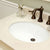 BELLATERRA HOME 205030-CR 30" Single Sink Vanity in Cream White (Rub Edge) with Cream Marble, White Oval Sink, Countertop Closeup