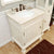 BELLATERRA HOME 205030-CR 30" Single Sink Vanity in Cream White (Rub Edge) with Cream Marble, White Oval Sink, Vanity Closeup