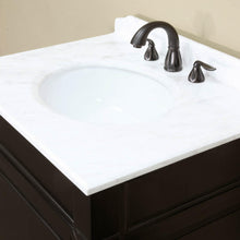 Load image into Gallery viewer, BELLATERRA HOME 205030-ES 30&quot; Single Sink Vanity in Espresso with White Marble, White Oval Sink, Countertop Closeup