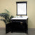 BELLATERRA HOME 205042-ES 42" Single Sink Vanity in Espresso with White Marble, White Oval Sink, Open Doors with Mirror