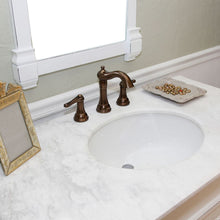 Load image into Gallery viewer, BELLATERRA HOME 205042-WH 42&quot; Single Sink Vanity in White (Rub Edge) with White Marble, White Oval Sink, Countertop and Sink Closeup