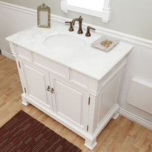 Load image into Gallery viewer, BELLATERRA HOME 205042-WH 42&quot; Single Sink Vanity in White (Rub Edge) with White Marble, White Oval Sink, Top Angled View
