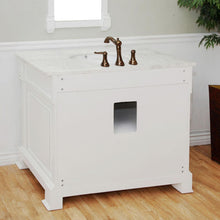 Load image into Gallery viewer, BELLATERRA HOME 205042-WH 42&quot; Single Sink Vanity in White (Rub Edge) with White Marble, White Oval Sink, Back View
