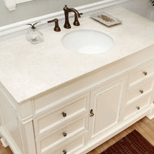 Load image into Gallery viewer, BELLATERRA HOME 205050-CR 50&quot; Single Sink Vanity in Cream White (Rub Edge) with Cream Marble, White Oval Sink, Vanity Countertop Closeup