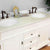 BELLATERRA HOME 205060-D-CR 60" Double Sink Vanity in Cream White (Rub Edge) with Cream Marble, White Oval Sinks, Vanity Closeup