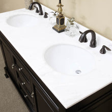 Load image into Gallery viewer, BELLATERRA HOME 205060-D-ES 60&quot; Double Sink Vanity in Espresso with White Marble, White Oval Sinks, Countertop and Sinks Closeup