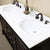 BELLATERRA HOME 205060-D-ES 60" Double Sink Vanity in Espresso with White Marble, White Oval Sinks, Countertop and Sinks Closeup