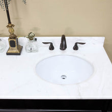 Load image into Gallery viewer, BELLATERRA HOME 205060-D-ES 60&quot; Double Sink Vanity in Espresso with White Marble, White Oval Sinks, Sink Closeup