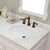 BELLATERRA HOME 205060-D-WH 60" Double Sink Vanity in White (Rub Edge) with White Marble, White Oval Sinks, Sink Closeup