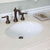 BELLATERRA HOME 205060-S-CR 60" Single Sink Vanity in Cream White (Rub Edge) with Cream Marble, White Oval Sink, Sink Closeup