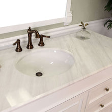 Load image into Gallery viewer, BELLATERRA HOME 205060-S-WH 60&quot; Single Sink Vanity in White (Rub Edge) with White Marble, White Oval Sink, Countertop and Sink Closeup