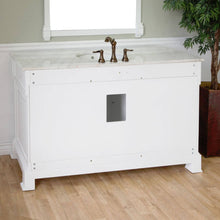 Load image into Gallery viewer, BELLATERRA HOME 205060-S-WH 60&quot; Single Sink Vanity in White (Rub Edge) with White Marble, White Oval Sink, Back View