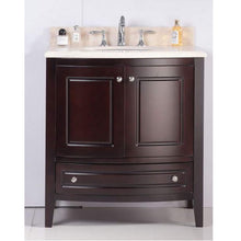 Load image into Gallery viewer, LAVIVA Estella 3130709-32B-JG 32&quot; Single Bathroom Vanity in Brown with Jerusalem Gold Marble, White Oval Sink, Front View Closeup