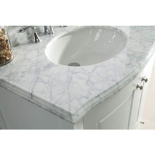 Load image into Gallery viewer, LAVIVA Estella 3130709-32W-WC 32&quot; Single Bathroom Vanity in White with White Carrara Marble, White Oval Sink, Countertop Edge Closeup