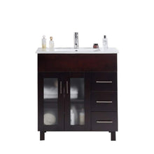Load image into Gallery viewer, LAVIVA Nova 31321529-32B-CB 32&quot; Single Bathroom Vanity in Brown with Ceramic Top and Integrated Sink, Front View