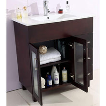 Load image into Gallery viewer, LAVIVA Nova 31321529-32B-CB 32&quot; Single Bathroom Vanity in Brown with Ceramic Top and Integrated Sink, Open Doors