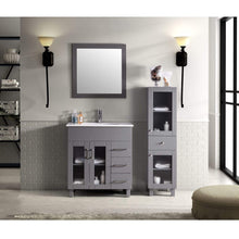 Load image into Gallery viewer, LAVIVA Nova 31321529-32G-CB 32&quot; Single Bathroom Vanity in Grey with Ceramic Top and Integrated Sink, Rendered Bathroom View