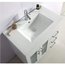 Load image into Gallery viewer, LAVIVA Nova 31321529-32W-CB 32&quot; Single Bathroom Vanity in White with Ceramic Top and Integrated Sink, Countertop Closeup
