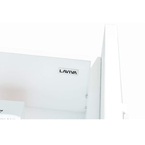 LAVIVA Nova 31321529-36W-CB 36" Single Bathroom Vanity in White with Ceramic Top and Integrated Sink, Logo Inside Drawer