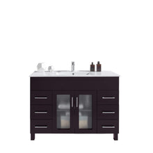Load image into Gallery viewer, LAVIVA Nova 31321529-48B-CB 48&quot; Single Bathroom Vanity in Brown with Ceramic Top and Integrated Sink, Front View