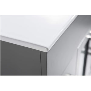 LAVIVA Nova 31321529-48G-CB 48" Single Bathroom Vanity in Grey with Ceramic Top and Integrated Sink, Countertop Edge Closeup