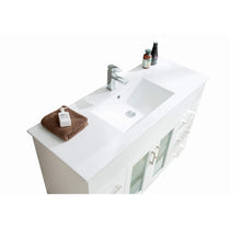 Load image into Gallery viewer, LAVIVA Nova 31321529-48W-CB 48&quot; Single Bathroom Vanity in White with Ceramic Top and Integrated Sink, Countertop Closeup