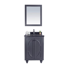 Load image into Gallery viewer, LAVIVA Odyssey 313613-24G-BW 24&quot; Single Bathroom Vanity in Maple Grey with Black Wood Marble, White Rectangle Sink, Front View