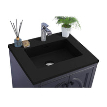 Load image into Gallery viewer, LAVIVA Odyssey 313613-24G-MB 24&quot; Single Bathroom Vanity in Maple Grey with Matte Black VIVA Stone Surface, Integrated Sink, Countertop Closeup