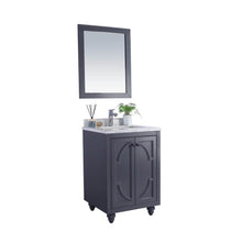 Load image into Gallery viewer, LAVIVA Odyssey 313613-24G-WC 24&quot; Single Bathroom Vanity in Maple Grey with White Carrara Marble, White Rectangle Sink, Angled View