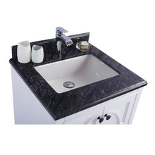Load image into Gallery viewer, LAVIVA Odyssey 313613-24W-BW 24&quot; Single Bathroom Vanity in White with Black Wood Marble, White Rectangle Sink, Countertop Closeup