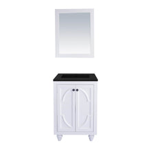 Load image into Gallery viewer, LAVIVA Odyssey 313613-24W-MB 24&quot; Single Bathroom Vanity in White with Matte Black VIVA Stone Surface, Integrated Sink, Front View