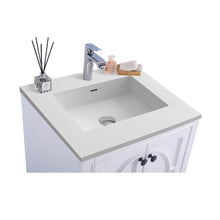 Load image into Gallery viewer, LAVIVA Odyssey 313613-24W-MW 24&quot; Single Bathroom Vanity in White with Matte White VIVA Stone Surface, Integrated Sink, Countertop Closeup