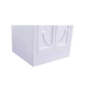 LAVIVA Odyssey 313613-24W-WC 24" Single Bathroom Vanity in White with White Carrara Marble, White Rectangle Sink, Toe Kick Closeup
