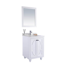 Load image into Gallery viewer, LAVIVA Odyssey 313613-24W-WQ 24&quot; Single Bathroom Vanity in White with White Quartz, White Rectangle Sink, Angled View