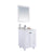 LAVIVA Odyssey 313613-24W-WQ 24" Single Bathroom Vanity in White with White Quartz, White Rectangle Sink, Angled View