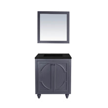 Load image into Gallery viewer, LAVIVA Odyssey 313613-30G-MB 30&quot; Single Bathroom Vanity in Maple Grey with Matte Black VIVA Stone Surface, Integrated Sink, Front View
