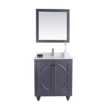 Load image into Gallery viewer, LAVIVA Odyssey 313613-30G-WQ 30&quot; Single Bathroom Vanity in Maple Grey with White Quartz, White Rectangle Sink, Front View