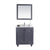 LAVIVA Odyssey 313613-30G-WQ 30" Single Bathroom Vanity in Maple Grey with White Quartz, White Rectangle Sink, Front View