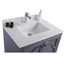 Load image into Gallery viewer, LAVIVA Odyssey 313613-30G-WQ 30&quot; Single Bathroom Vanity in Maple Grey with White Quartz, White Rectangle Sink, Countertop Closeup
